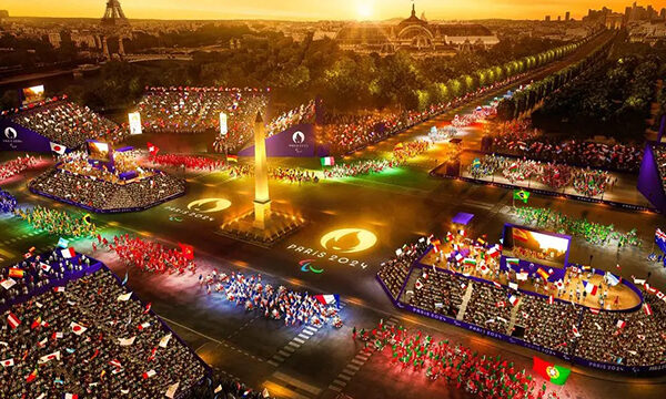 Vue de la cérémonie d’ouverture des Jeux paralympiques place de la Concorde. © Paris 2024